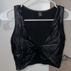 Feaux Leather Crop Top
